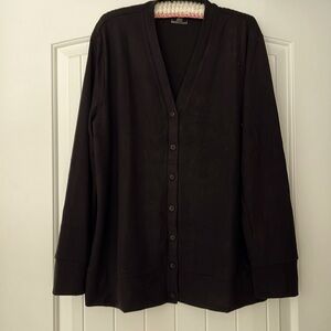 Black button lightweight sweater